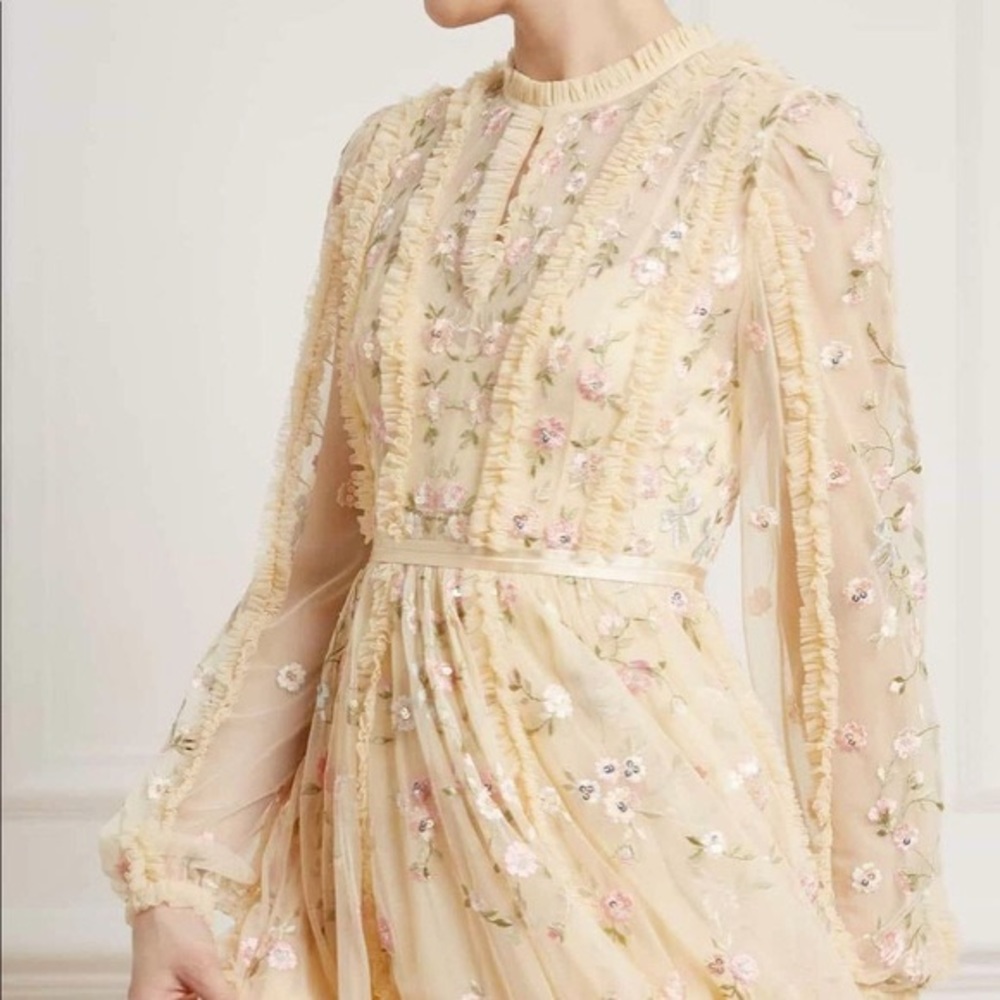 Needle & Thread SS20 Wallflower Dress Papaya Blush
